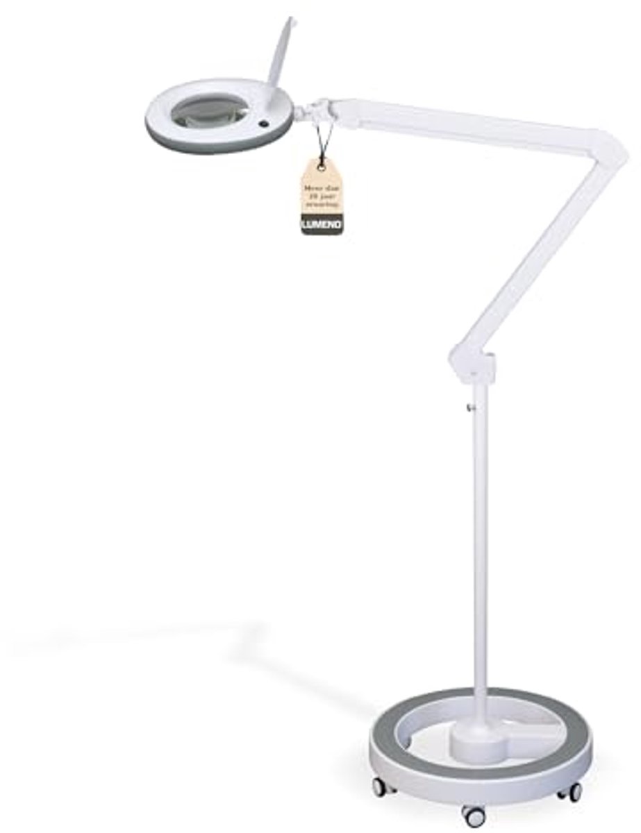 LED Loeplamp met 127 mm Glazen Lens, Verstelbare Werk- en Cosmetica Lamp met Rollerstand