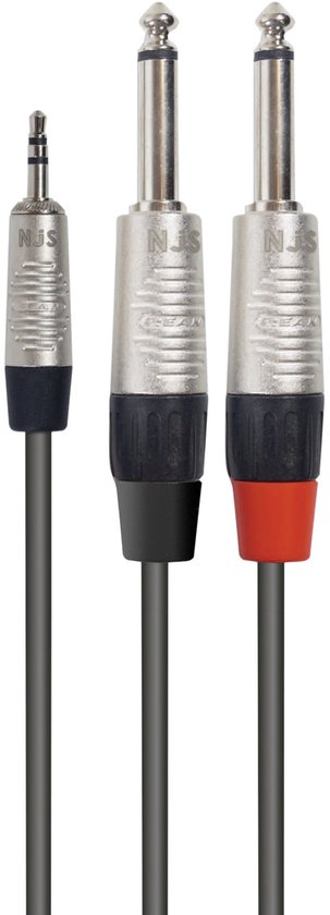 NJS 3,5 mm Stereo Jack - 2 x 6,35 mm Mono Jack (1,5 Meter)