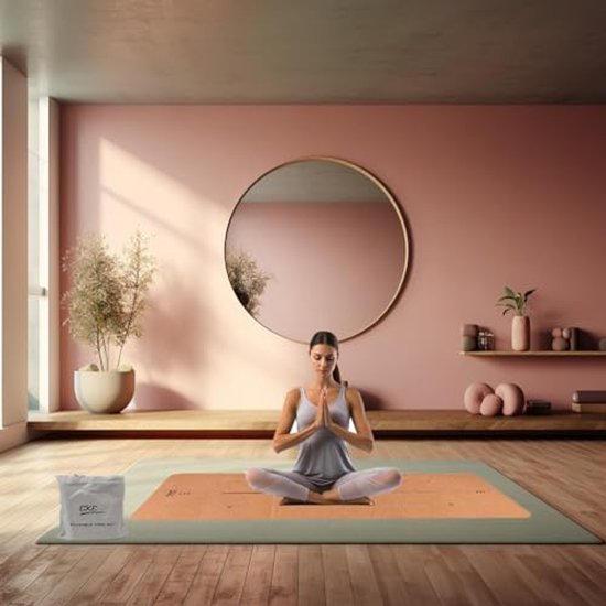 Opvouwbare yogamat voor yoga, pilates en fitness - Lichtgewicht en draagbaar met canvas tas - Perfect cadeau — afbeelding 3