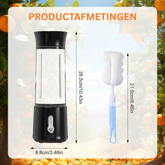 mavoa® Mini blender - blender to go - portable blender - 500 mL -150 W van Merkloos — afbeelding 5