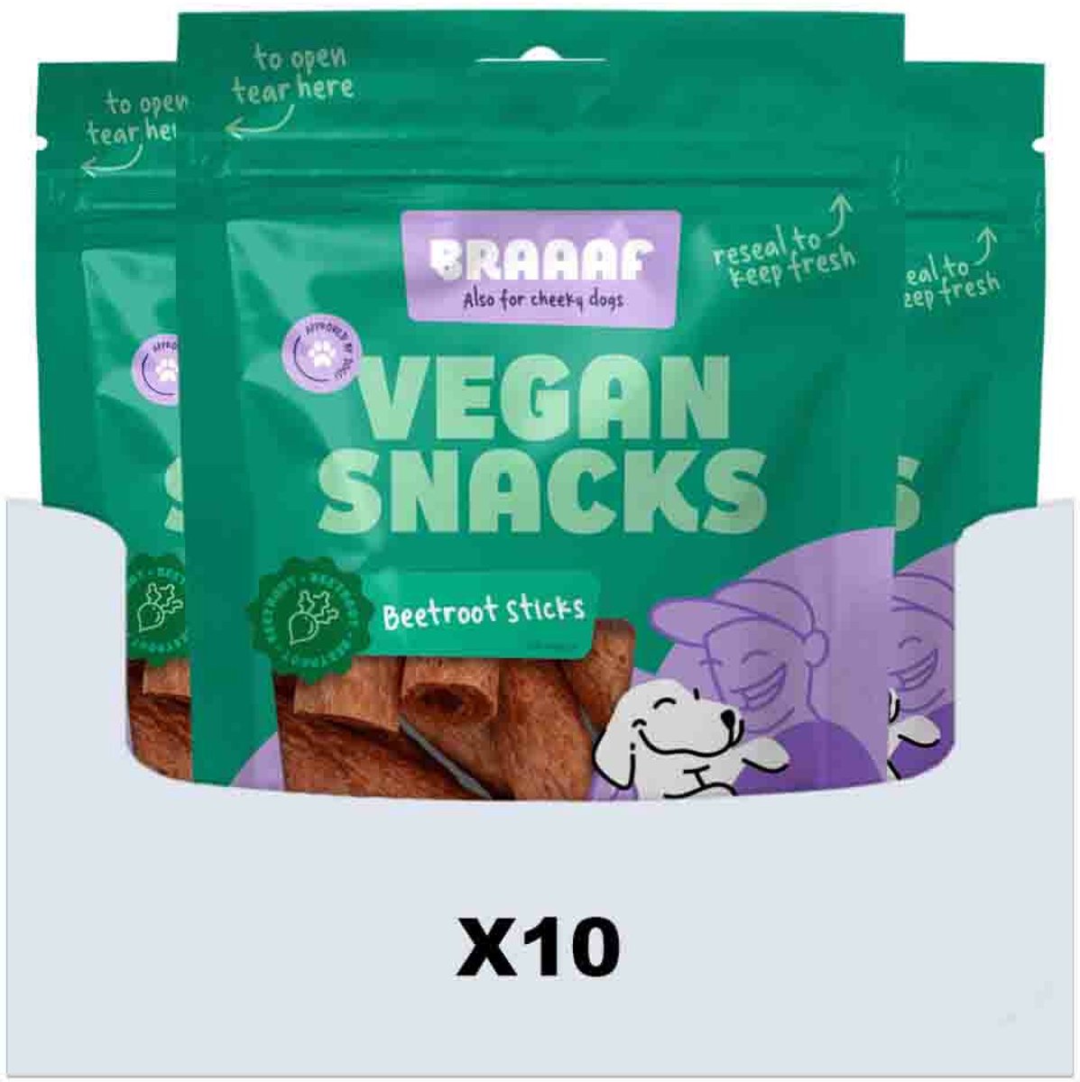Hondensnack Sticks Bieten 6 cm - 10 x 80 gr - Voordeelverpakking