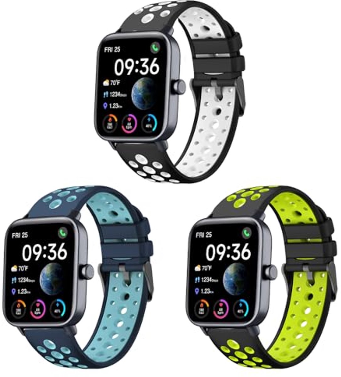 22mm Smartwatch Bandje voor Diverse Modellen - Siliconen Bandje voor Slimme Horloges