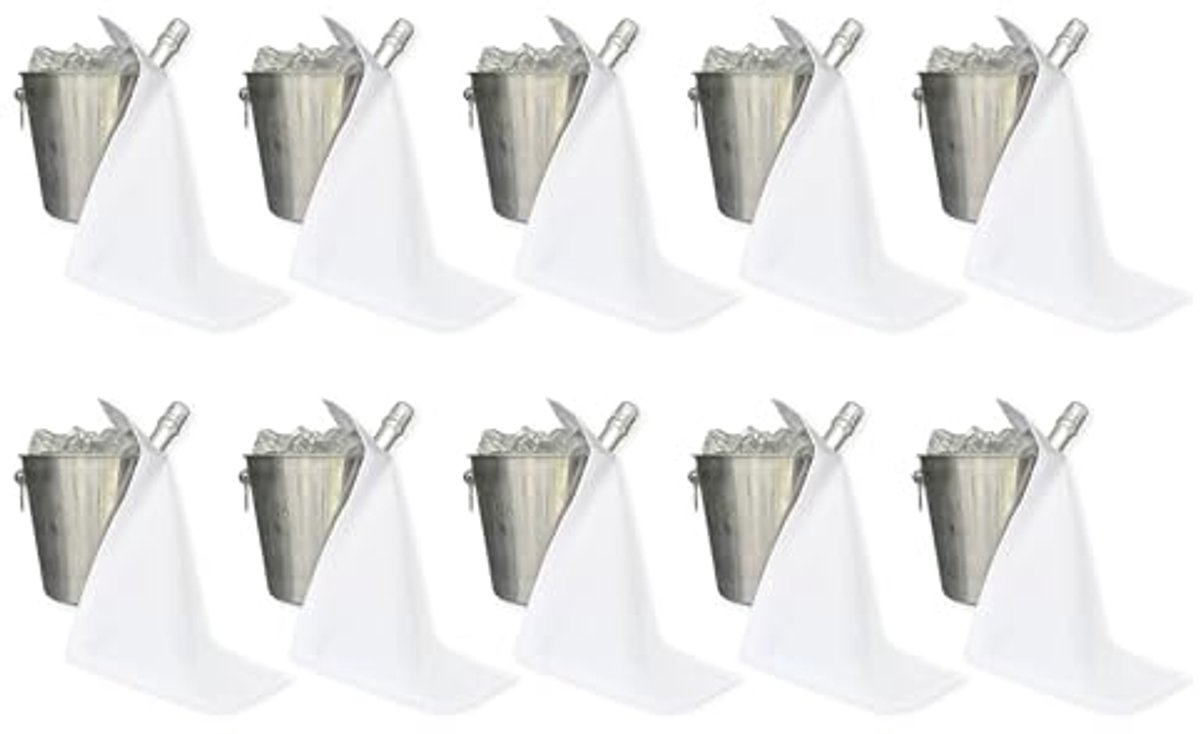 Catering Flessendoeken voor IJsemmers of Flessenkoelers, Polycotton, 42cm, Verstevigde Cirkel (Wit, Verpakking van 10)