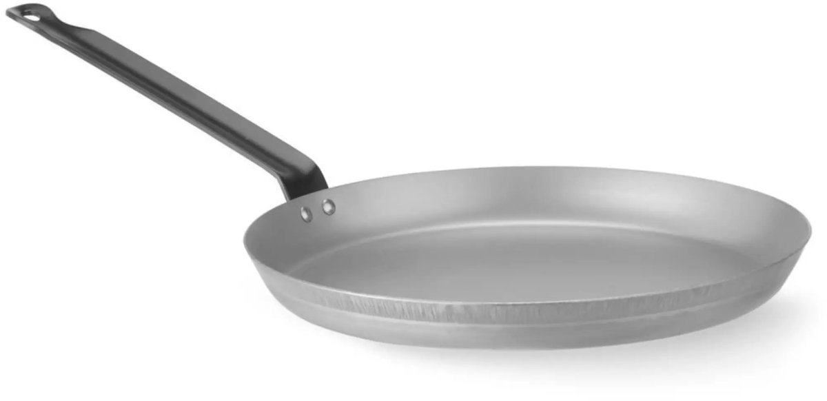 HENDI Pannenkoekenpan - koolstofstaal - lage rand - 29 cm - inductie en oven 220 graden