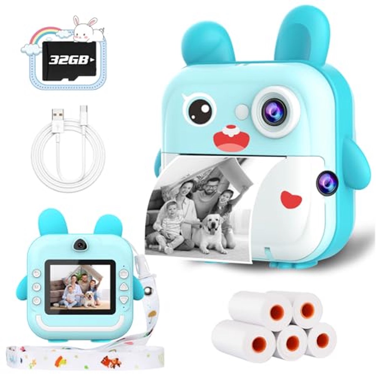 Instant camera voor kinderen met 1080P HD en duurzame printfunctionaliteit