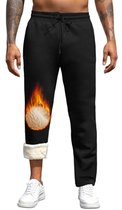 Joggingbroek Thermische Broek Heren Sportbroek Fitness Broek Warme Trainingsbroek Fleece Gevoerde Elastische Tailleband (Color : Black, Size : 4XL