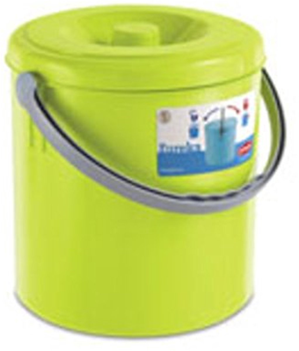 Turquoise Vuilnisemmer met Deksel - 10 Liter