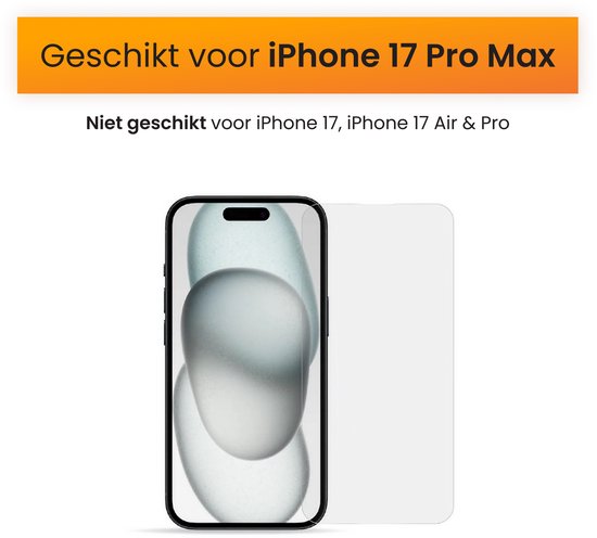 Protections d'écran R2B pour iPhone 17 Pro Max - Lot de 2 - Cadre d'installation et kit de nettoyage inclus - Tempered Glass - Protecteurs d'écran - Protection d'écran - Verre de protection