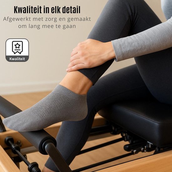 3 Paar Yoga Sokken Antislip Dames - Antislip Sokken Dames - Pilates Sokken - Anti Slip Sokken - Roze, Grijs & Zwart van Adorable Danish — afbeelding 3