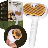 Prime AnimalZ kattenborstel en hondenborstel – Stoomborstel kat – Kattenhaar Verwijderaar – Kattenkam – Hondenborstel – Dierenborstel – Haarstoomer – Borstel Tegen Kattenharen – Anti-verhaar – Ontklitborstel – Ontwarringsborstel – Premium - Wit