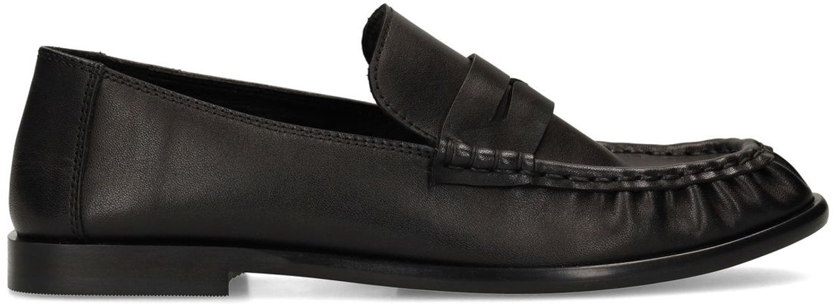 Sacha - Dames - Zwarte leren loafers - Maat 37