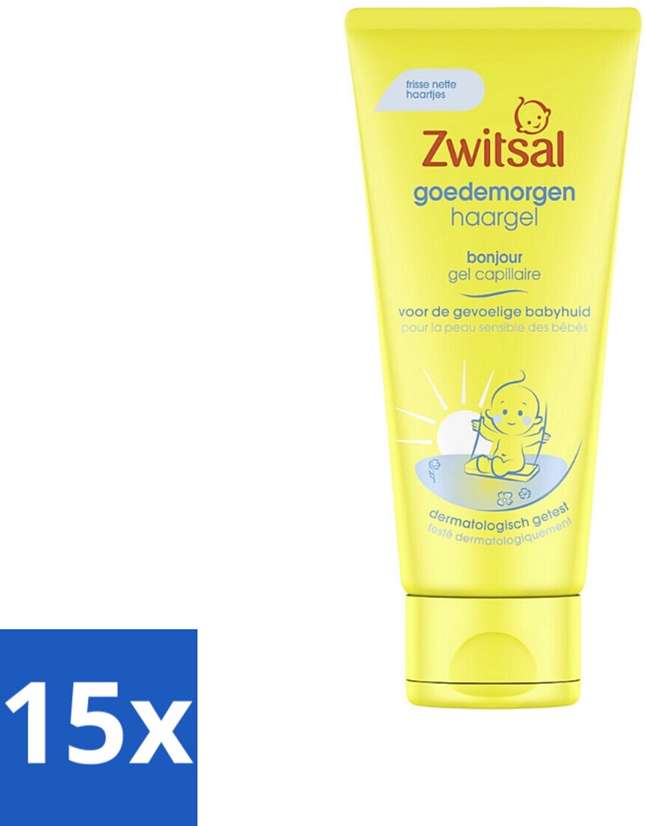 Image of 15 x Zwitsal - Goedemorgen - Haargel - Wassen & Pruiken - Mild Parfum - 100 ml - Baby Verzorging - PH-neutraal - Hypoallergeen - Baby Shampoo