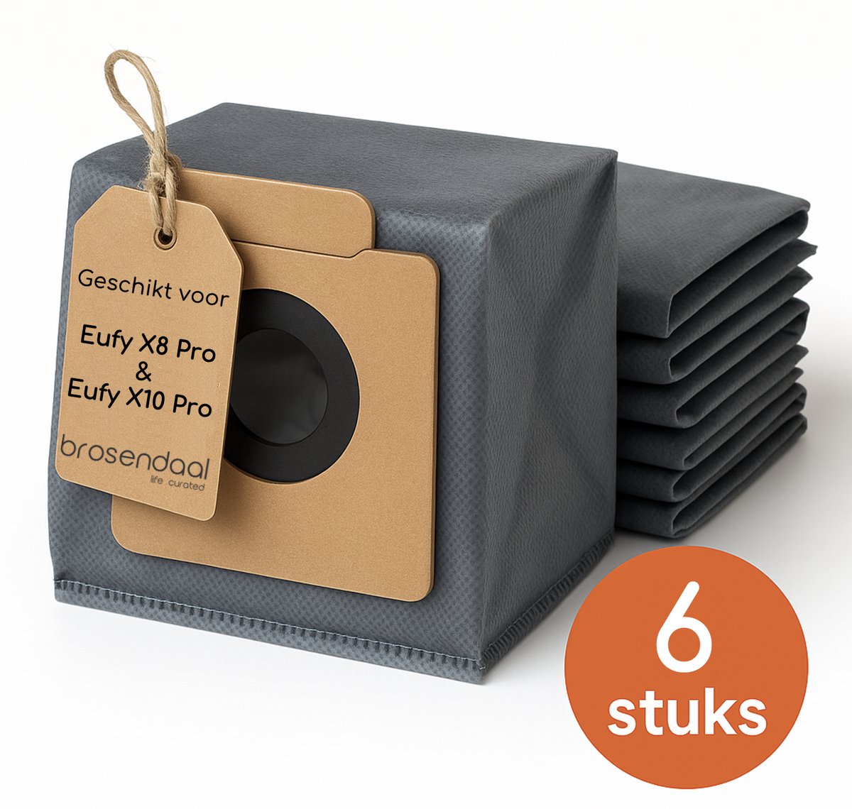 Brosendaal Stofzuigerzakken geschikt voor Eufy X8 Pro en Eufy X10 Pro Omni - Extra Stevige Premium Stofzakken - 6 Stuks