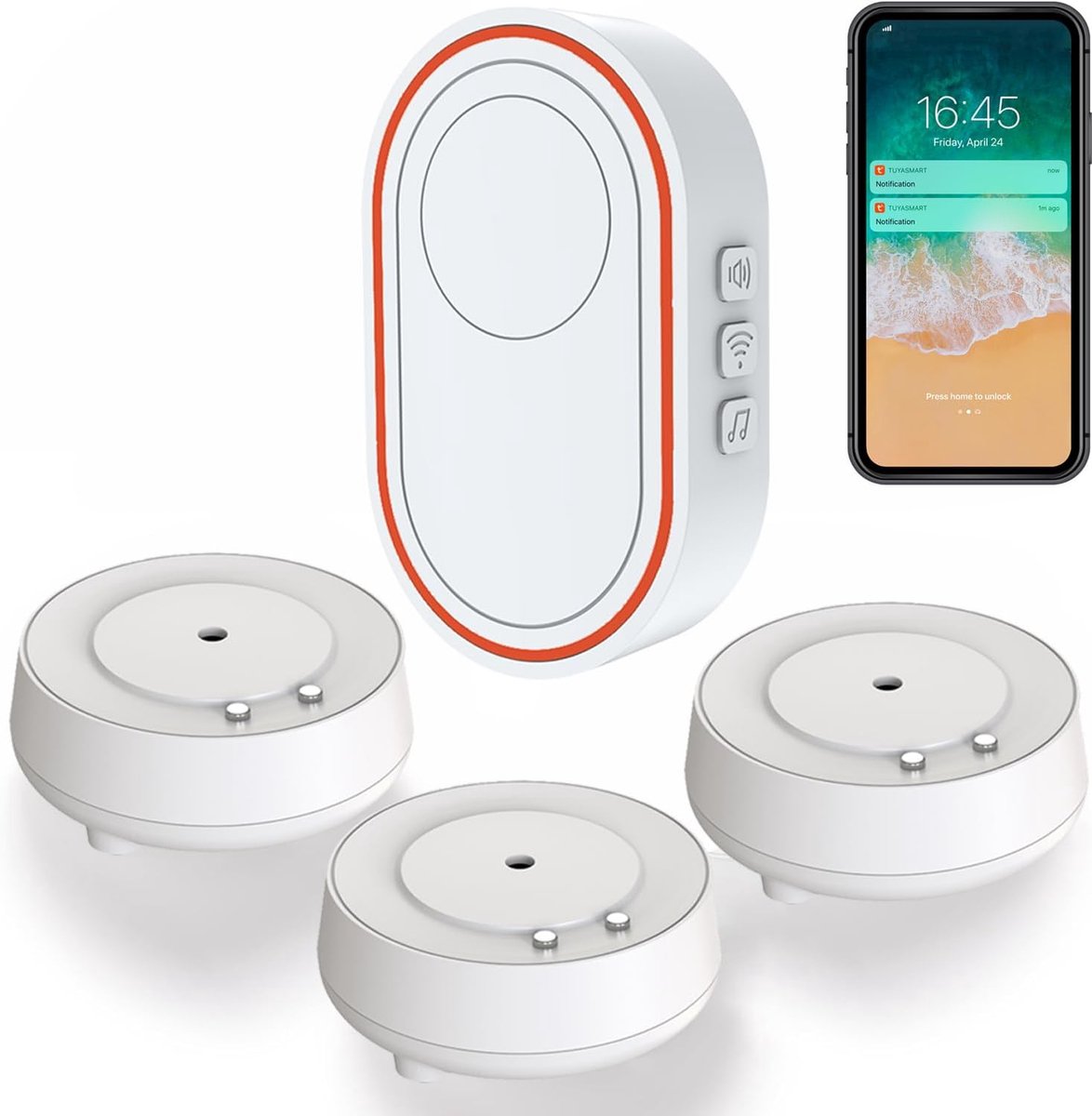 Slimme Waterlekdetector voor Thuis - Hooggevoelige Alarmkit voor Keuken en Badkamer
