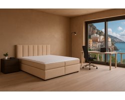 Boxspring Amalfi vlak, 180x200 cm, kleur beige