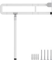 Toiletbeugel opklapbaar met steunvoet - Toiletsteun Verstelbaar - Handgreep toiletsteun - Ondersteuning Wandbevestiging - 60cm lang Wit