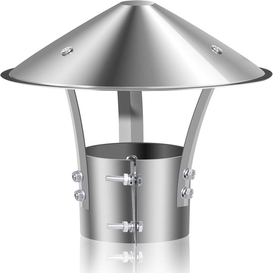 Regenkap schoorsteen, schoorsteenafdekking, roestvrijstalen schoorsteen rookpijp schoorsteenopzet, schoorsteenopzet, schoorsteenkap, schoorsteenkap (250 mm