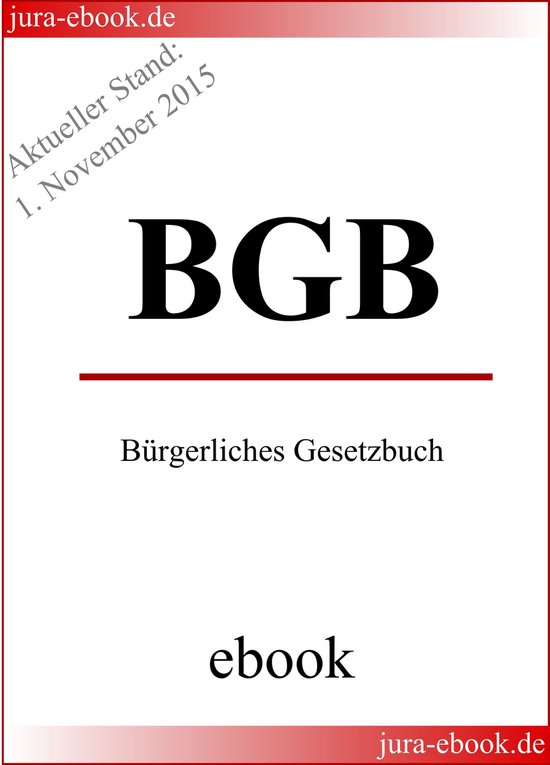 BGB - Bürgerliches Gesetzbuch - Aktueller Stand: 1. Novembe ... - cover