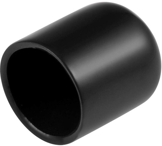 20pcs Rubber End Cap 18mm ID - Black Flexible Round Vinyl Screw Caps and Thread Protectors for Bolts, Screws, Tubes, Cables and Wires - Soft Rubber Covers for Use