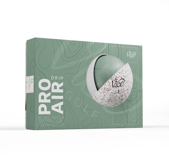 Vice Golf Pro Air - 12 golfballen - Drip Rood Zwart - Urethane cover - 3-delig - Hoge vlucht & lange carry van Merkloos — afbeelding 2
