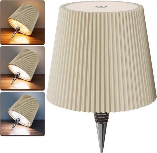Tafellamp, draadloos, dimbaar, touch control, led-batterij, warm wit, 8 kleuren, RGB, led-tafellamp, draadloos, waterdicht, voor huis, tuin, eettafel, slaapkamer, werkkamer, balkon, hotel (A/Grey