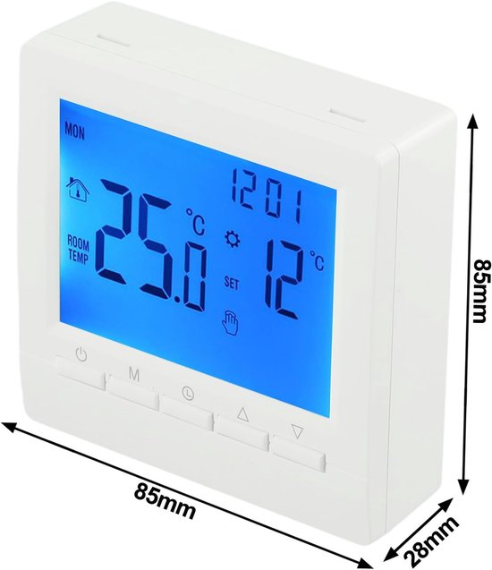 Heatmiser neoAir v3 Zwart programmeerbare thermostaat (draadloos) - Electric Comfort