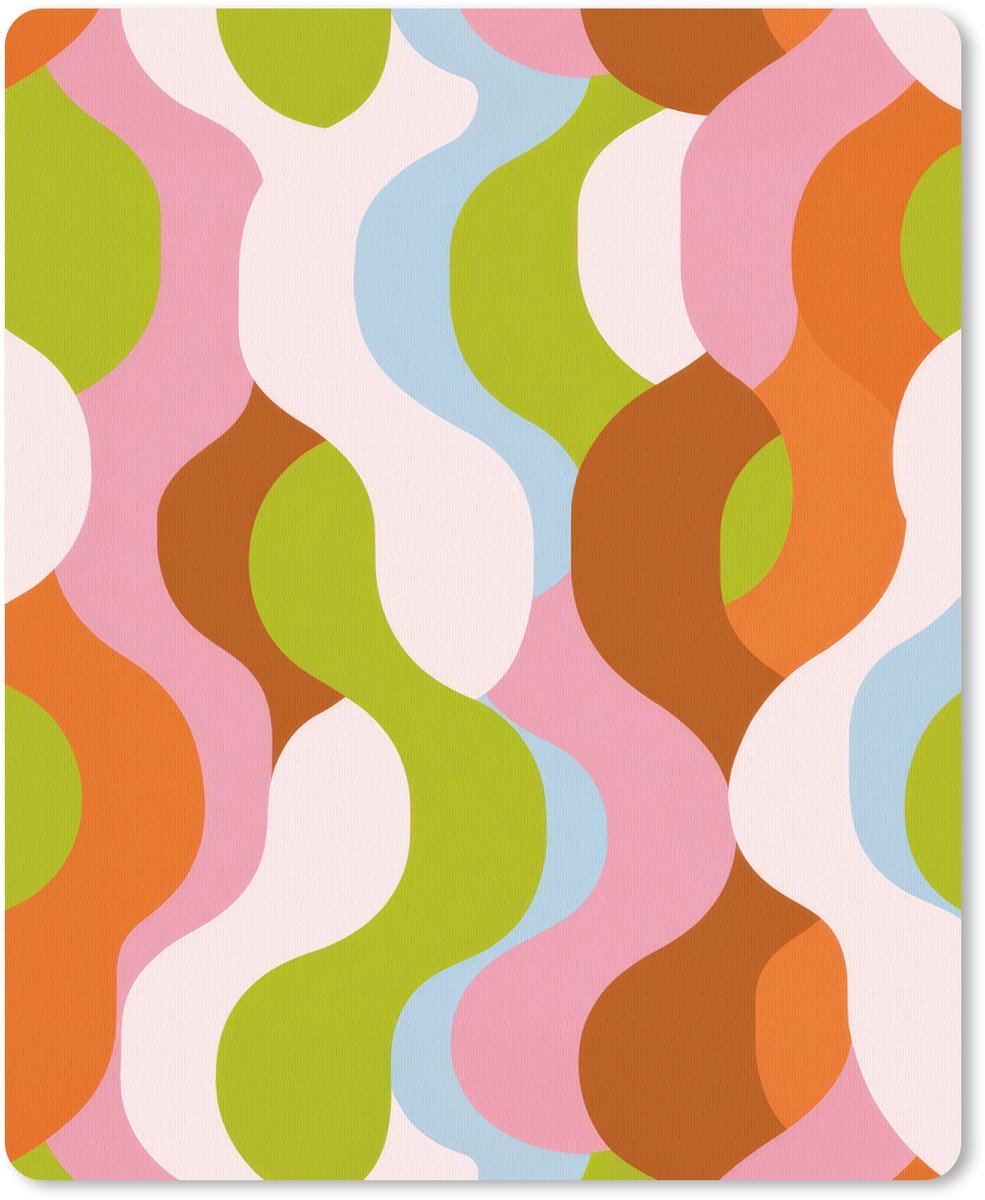 Muismat 19x23 cm - Mousepad Abstract - Vormen - Roze - Muismatten