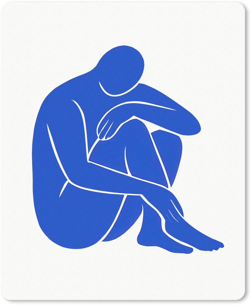 Muismat 19x23 cm - Mousepad Lichaam - Abstract - Blauw - Muismatten