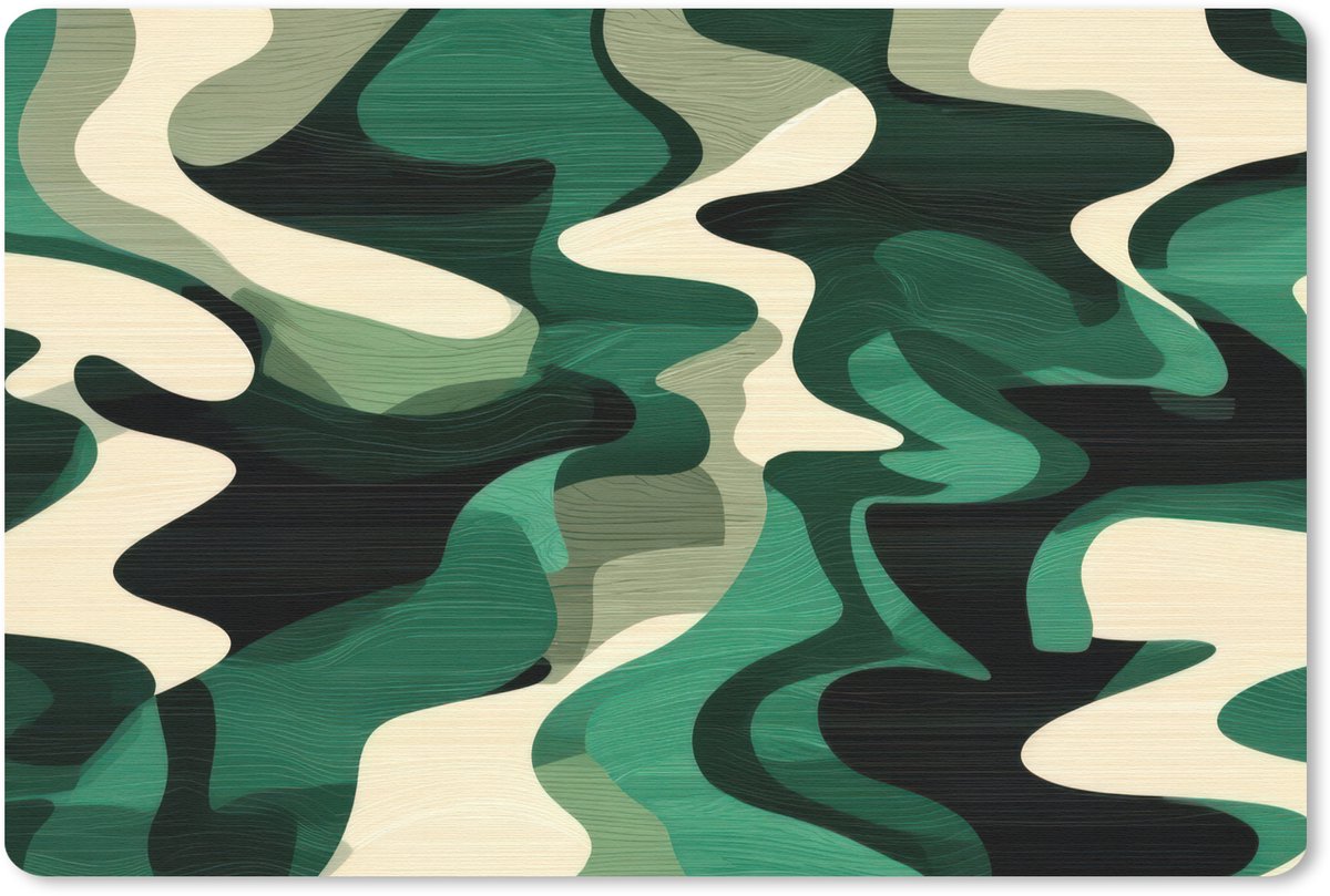 Muismat 27x18 cm - Mousepad Abstract - Camouflage - Groen - Muismatten