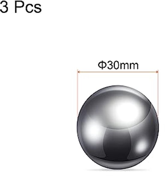 3pcs precision balls 30mm diameter G10 chrome steel ball for bearings, silver — afbeelding 4