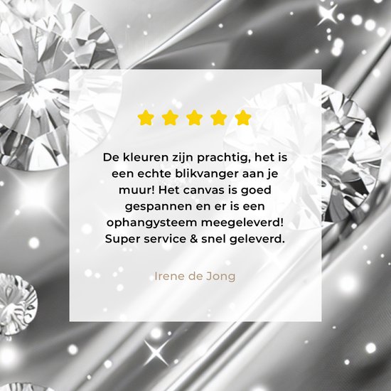 Peinture sur toile 120x80 cm - Décoration murale Abstrait - Diamant - Luxe - Moderne - Argent - Décoration murale salon - Décoration chambre moderne - Tableaux abstraits