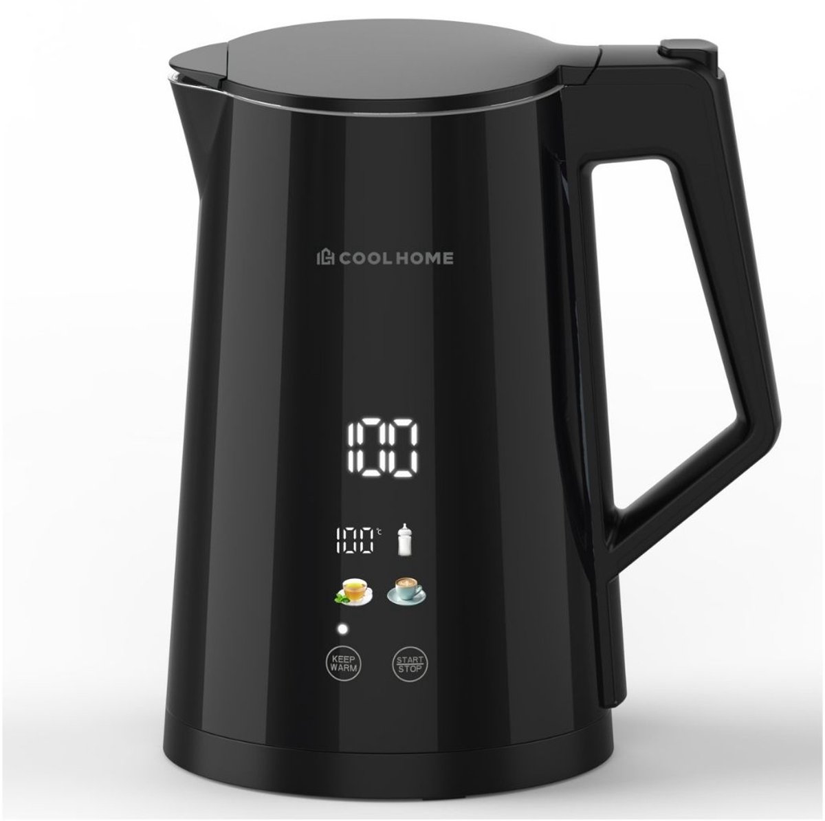 CoolHome Waterkoker met Temperatuurregeling 1.7 Liter - Touch Control en 360° draaibaar - 40°C voor babyvoeding - Warmhoudfunctie - Elektrische Waterkoker 2200W