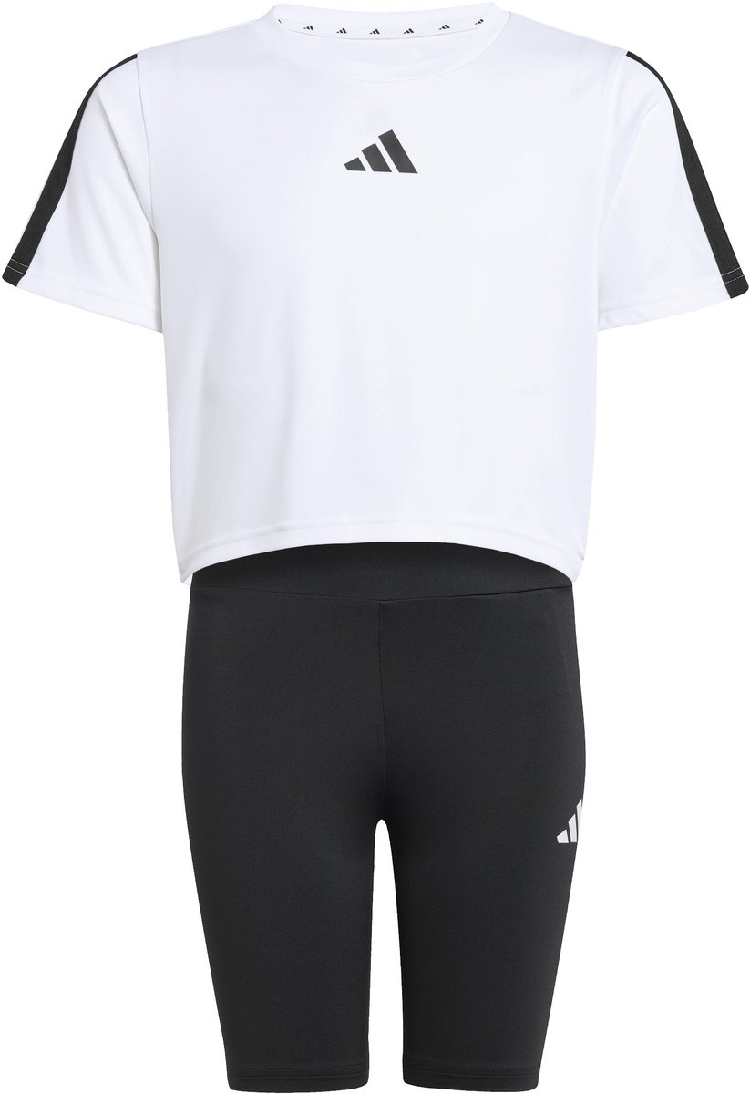 Adidas Train Essentials 3 Stripes Tee Korte Mouw Set 5-6 Years Meisje Zwart