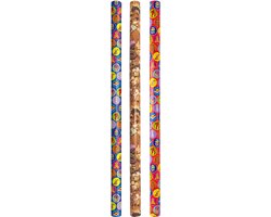 Product afbeelding van Sinterklaas inpakpapier - Plastic vrij cadeaupapier - 2 meter x 70 cm - 3 rollen sinterklaaspapier met naamlabels