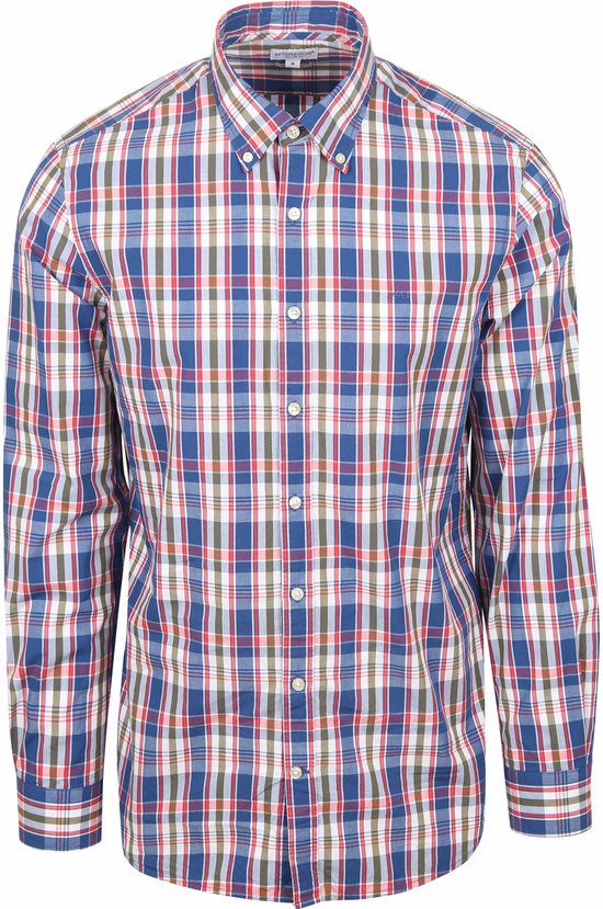 Navy heren Florence flanel overhemd kopen? - Extra lang