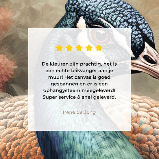 Tableau sur toile Paon - Vogel - Fleurs - Plantes - Plumes de Paon - 80x60 cm - Décoration murale