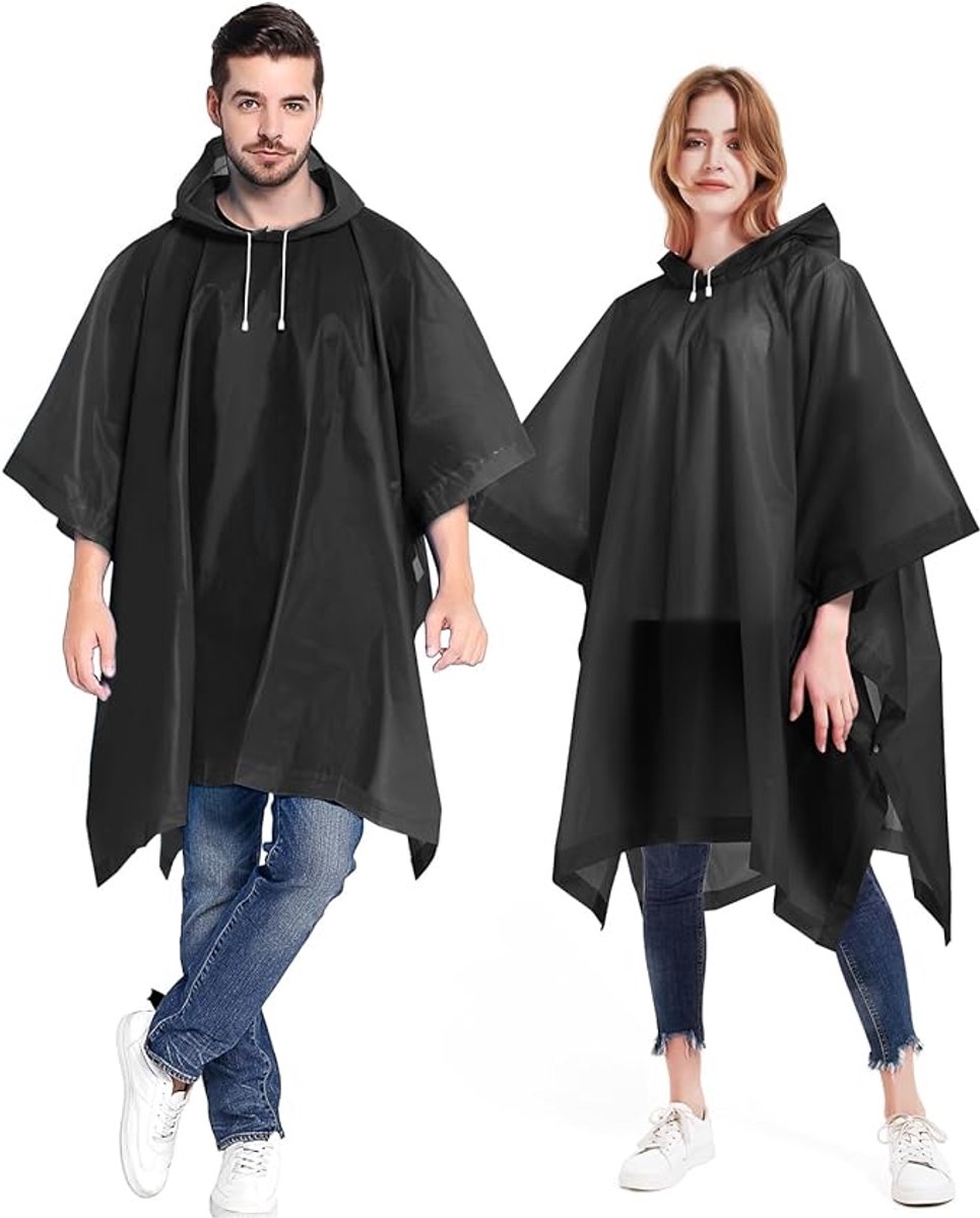 Unisex Poncho - Zwart | Capuchon Regenjas | EVA | Lichtgewicht / Waterdicht | Fashion Favorite