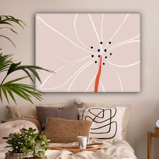 Toile Peinture Fleurs - Abstrait - Pastel - 120x90 cm - Décoration murale