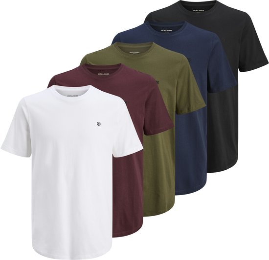 JACK & JONES Labody T-shirt à manches courtes et col rond pour homme 5 unités - XXL