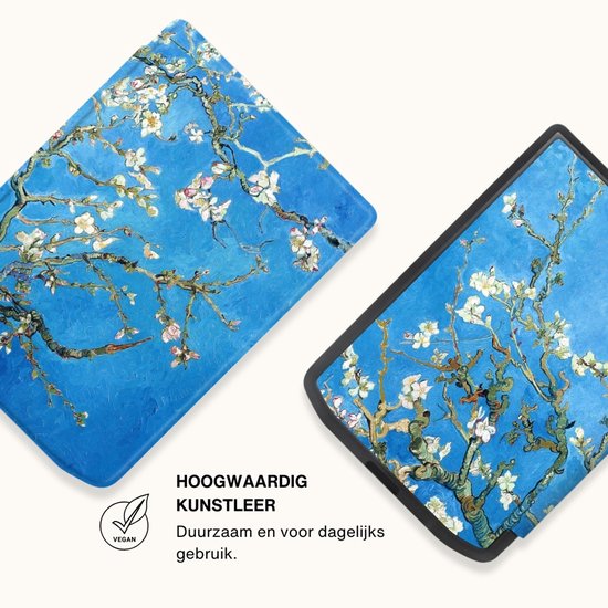 Lunso PocketBook Verse / Verse Pro / Verse Color Slim hard case hoes (6 inch) - sleepcover - Van Gogh Amandelbloesem van Lunso — afbeelding 2