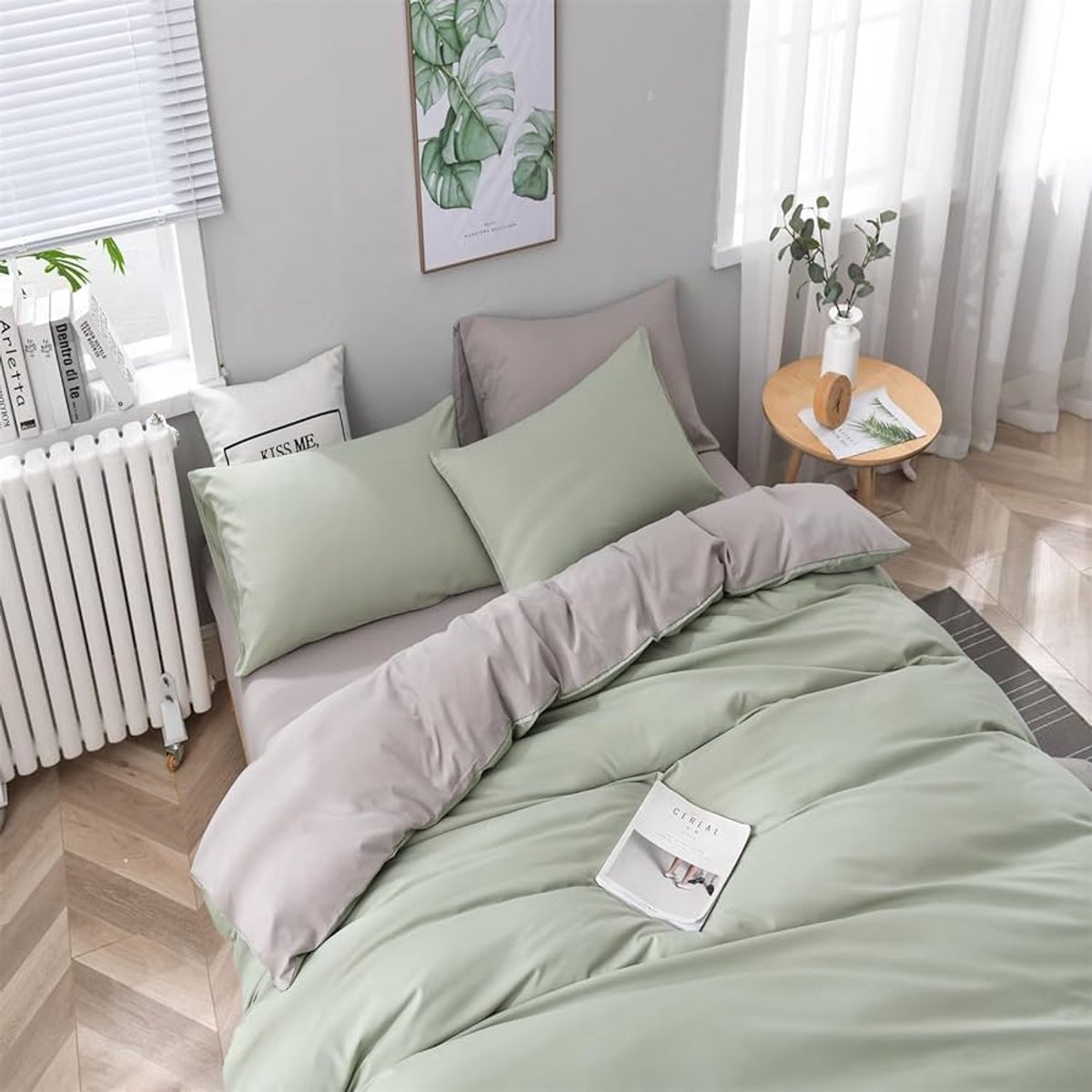 Image of 3-delige beddengoedset - luxe microvezel - 1 dekbedovertrek + 2 kussenslopen - 155 x 220 cm