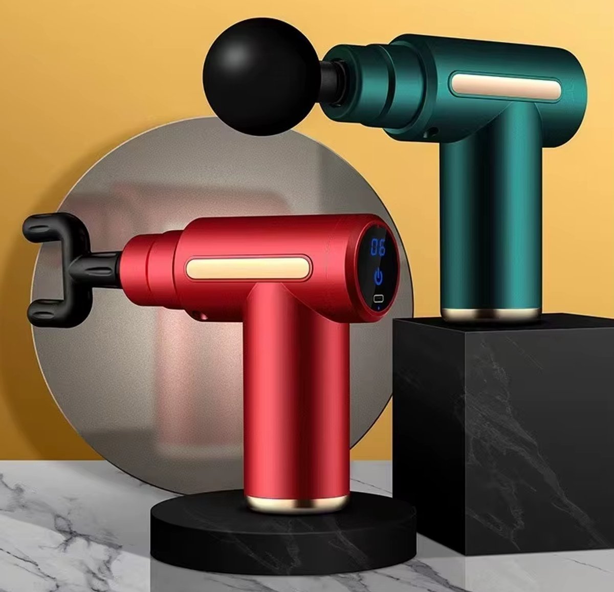 Mini Massage Pistool - 2025 Topseller - Draagbare Massage Gun - Oplaadbaar - 4 opzetstukken - Ontspanning - Verschillende kleuren