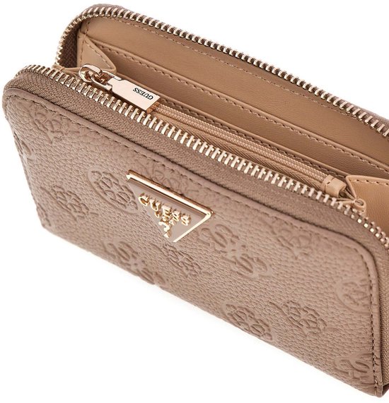 GUESS porte-monnaie Cresidia II SLG Zip Around Wallet Dark Taupe Logo