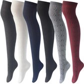 Yolev 2 stuks overknee-kousen voor dames, 80 cm, kniekousen
