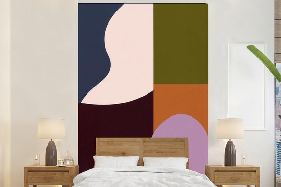 Behang - Fotobehang Vormen - Abstract - Kleuren - Vierkant - Breedte 180 cm x hoogte 280 cm