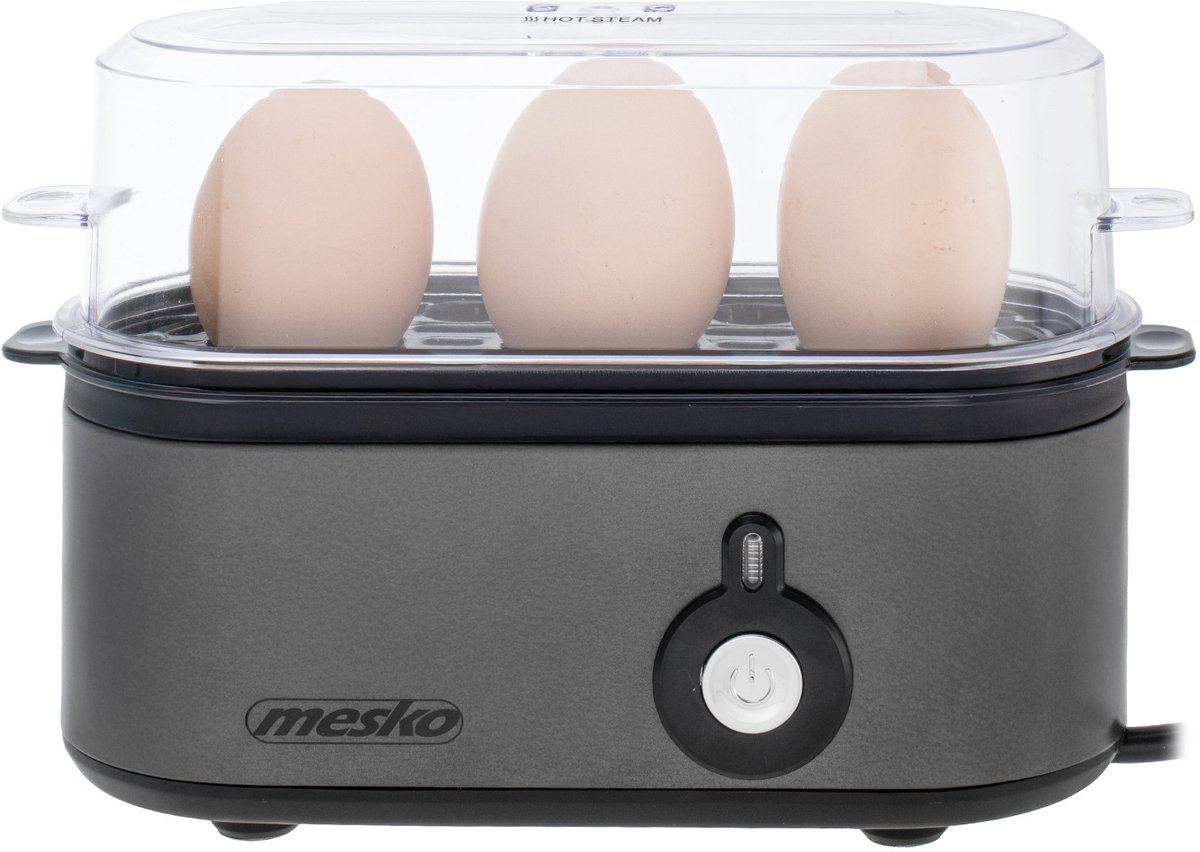 Mesko MS 4485 - Eierkoker voor 3 eieren - vermogen 210W - instelbare kookfase - indicatielampje - Grijs