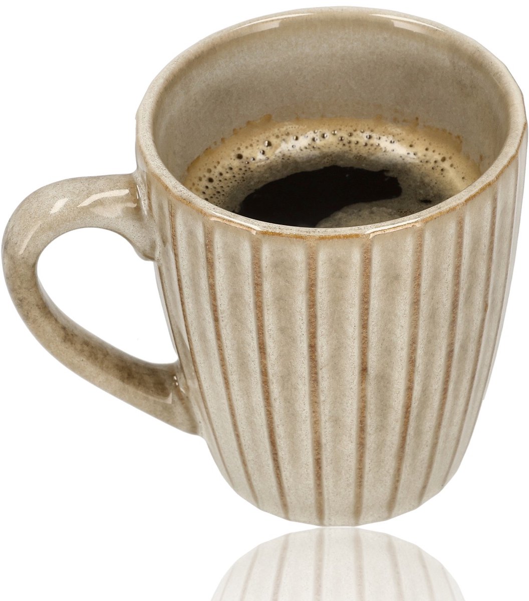Koffiekopje 200ml – Keramische Koffiebeker met Oor – Aardewerk Koffiemok & Theemok – Kleine Mok voor Koffie, Cappuccino & Espresso