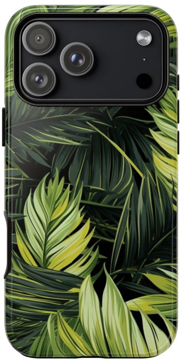 Groen Tropisch Palmbladerenpatroon – Telefoonhoesje Geschikt voor iPhone 17 Pro Max