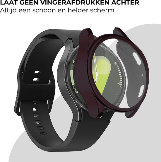 Strap-it schokbestendig TPU hoesje geschikt voor Samsung Galaxy Watch 7 – 44mm (zwart) – duurzame beschermhoes met geïntegreerde screen protector – optimale bescherming voor je smartwatch