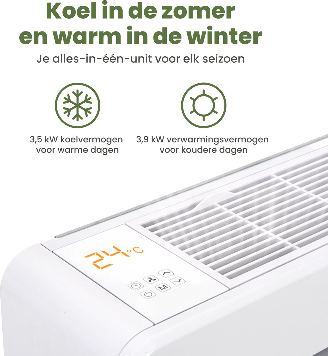 Afbeelding 3 van GreenAir DT12K – Monoblock airco zonder buitenunit – 3,5 kW - koeling en verwarming